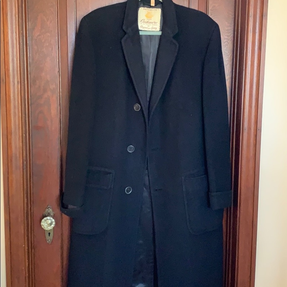 Men’s 100% cashmere long coat size m-l. Super heavy and warm!